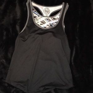 Black and gray workout tank top